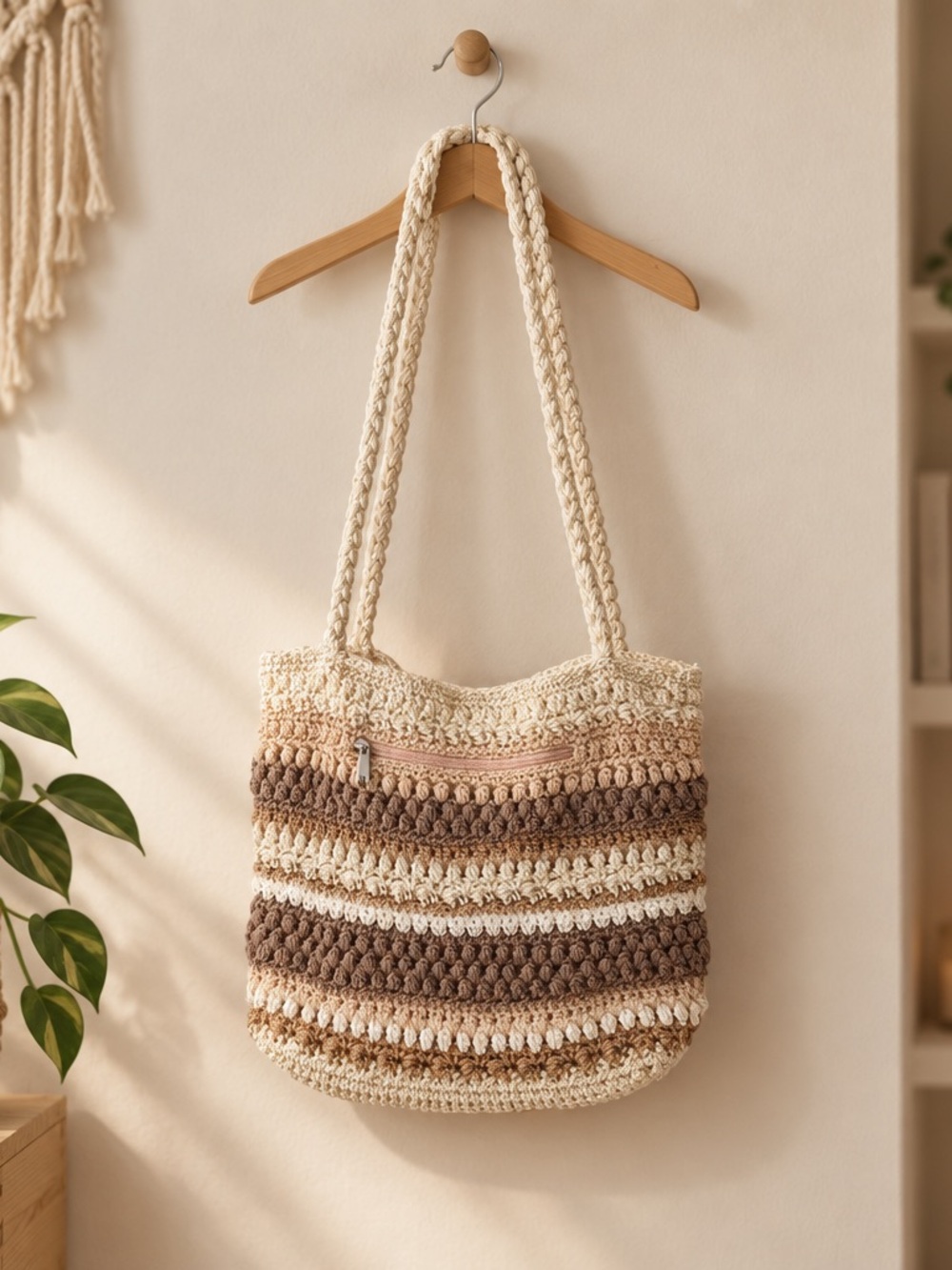 Lina Womenโs Crocheted Shoulder Bag Boho